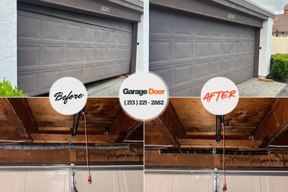 Before and after: garage door repair South Elgin, IL